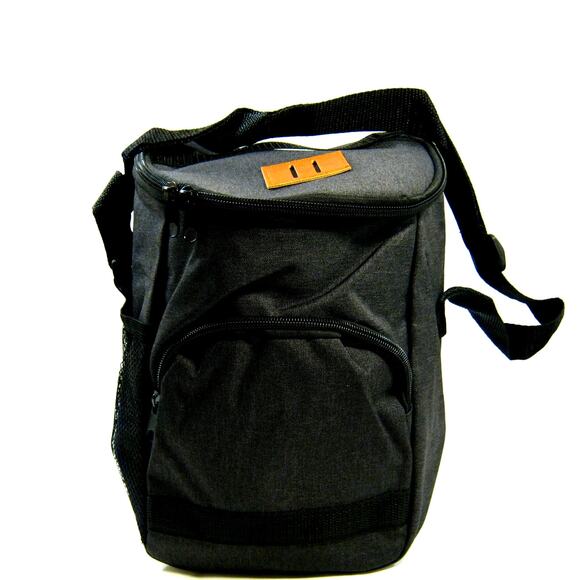 Black Collapsible Cooler Bag Tote 12 Can Beach Travel Car Leak Proof Insulated - Picture 1 of 8